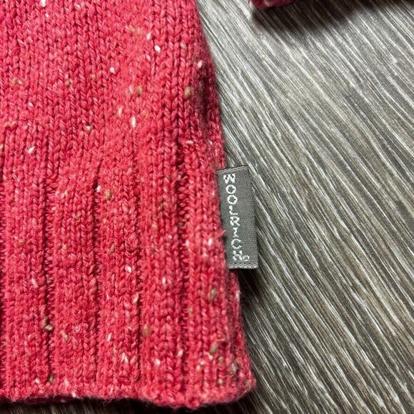 Woolrich Sweater Soft Ruby Heather Button Cowl Neck Size L EUC - Picture 3 of 8